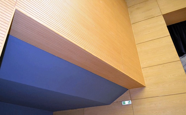 河南濮陽文化中心槽木吸音板聲學(xué)工程-1