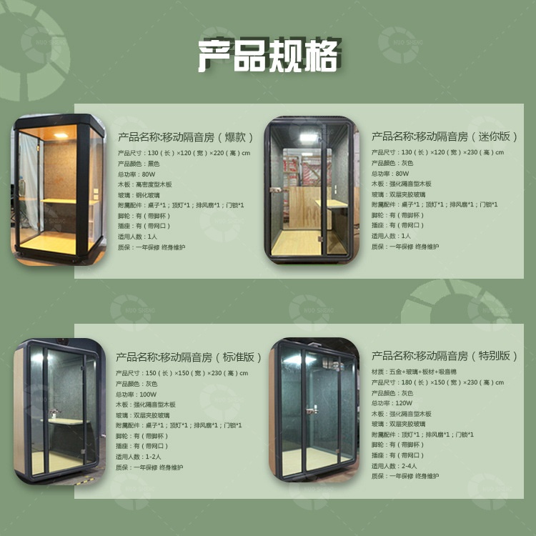 移動隔音房產(chǎn)品規(guī)格